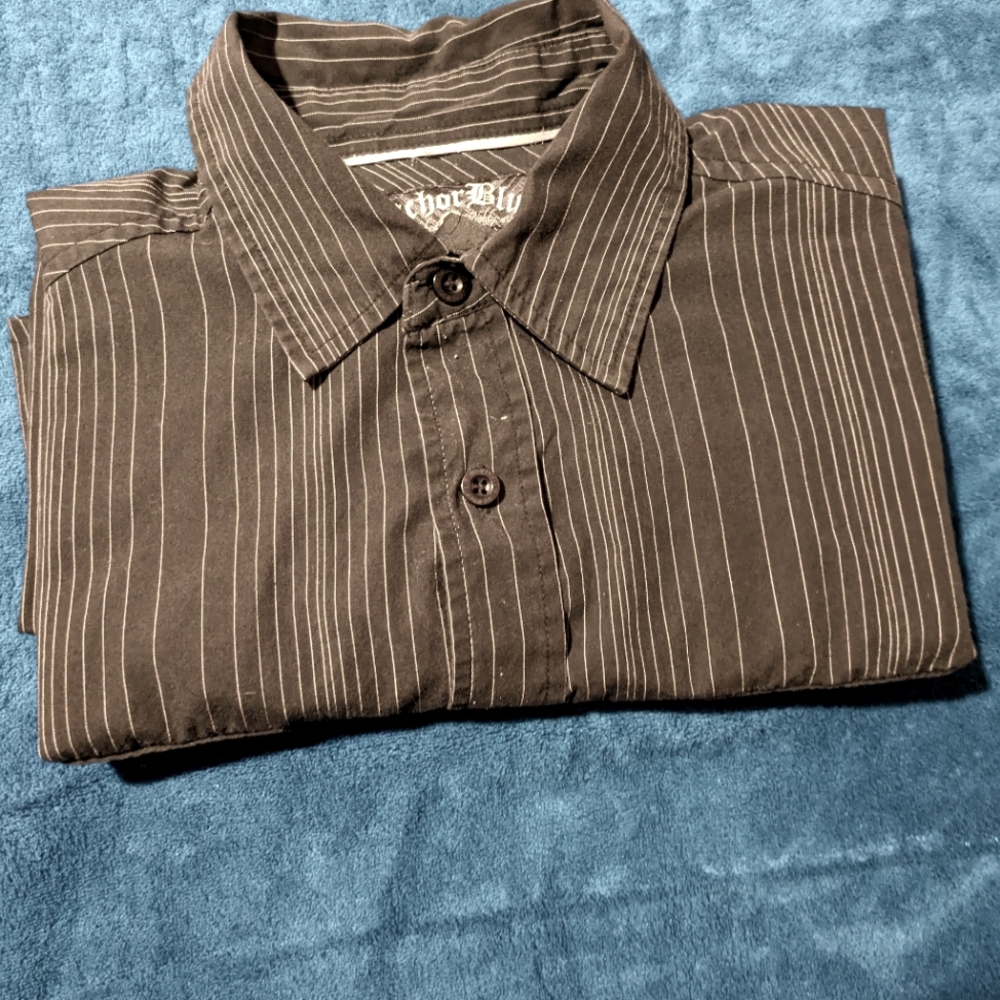 Anchor Blue button down shirt, size M